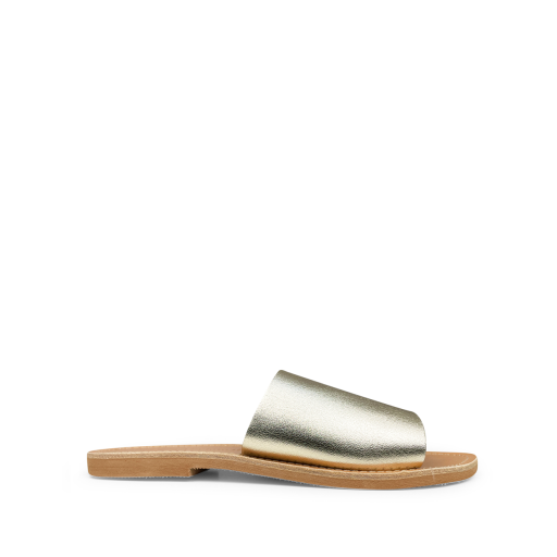 Thluto sandals Stylish gold leather slippers Naya