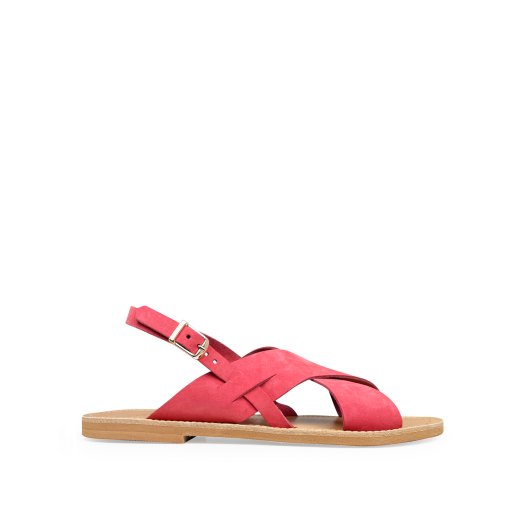 Kids shoe online Thluto sandals Raspberry leather slippers