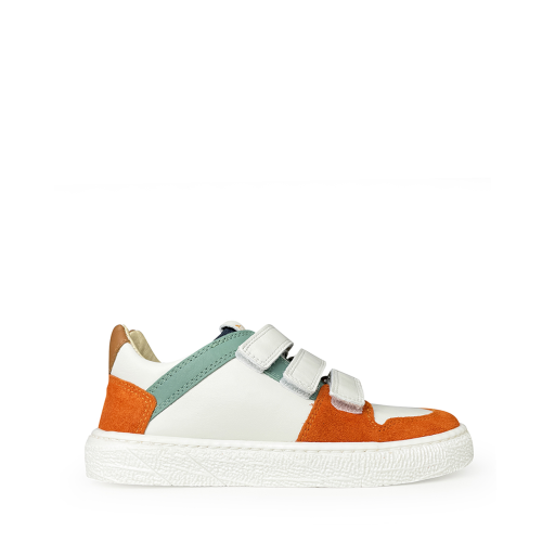 Pom d'api trainer White sneaker with orange accents