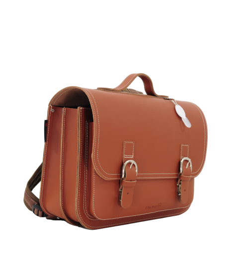 Own Stuff schoolbag Leather bag in cognac/brown with buckle closure