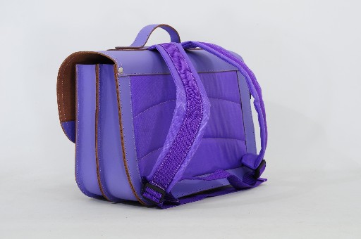 Own Stuff schooltas Lederen boekentas in lila met gespsluiting