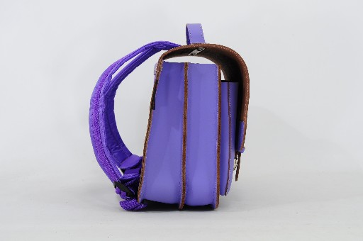 Own Stuff schooltas Lederen boekentas in lila met gespsluiting