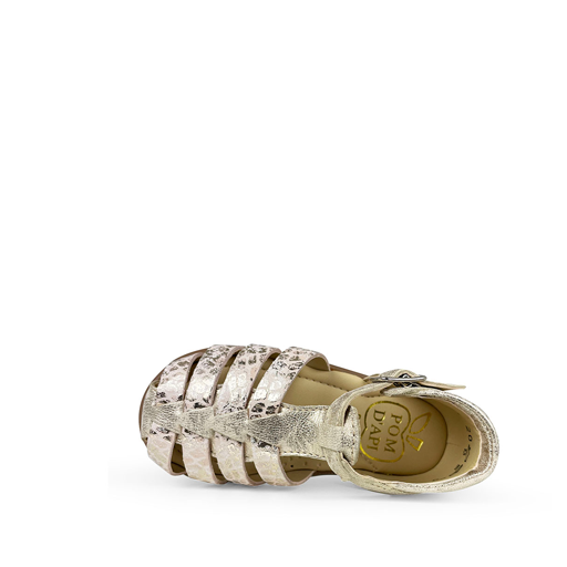 Pom d'api sandals Light gold, pink smooth sandal with closed heel