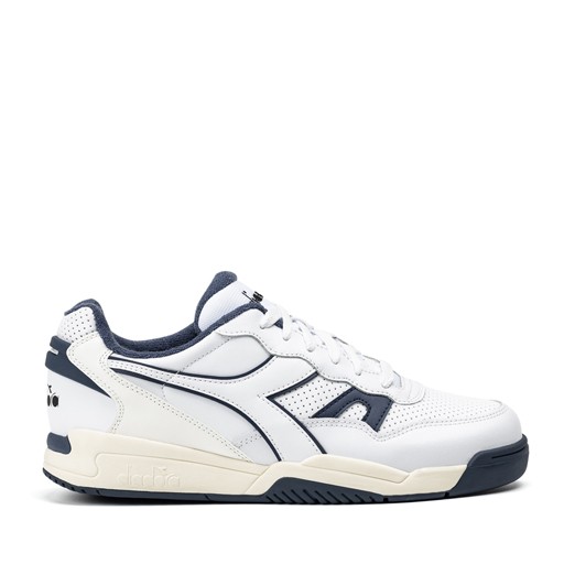 Kids shoe online Diadora trainer White sneaker with blue