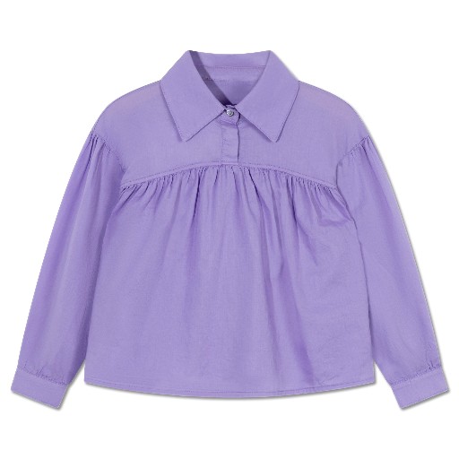 Kids shoe online Repose AMS blouses Violet blouse with shirt collar