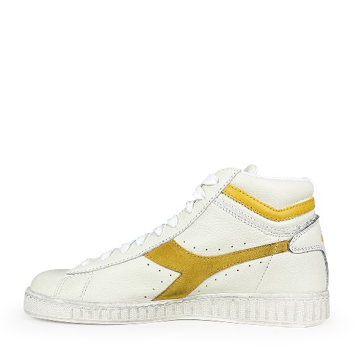 Diadora trainer Semi-high white sneaker with ochre logo