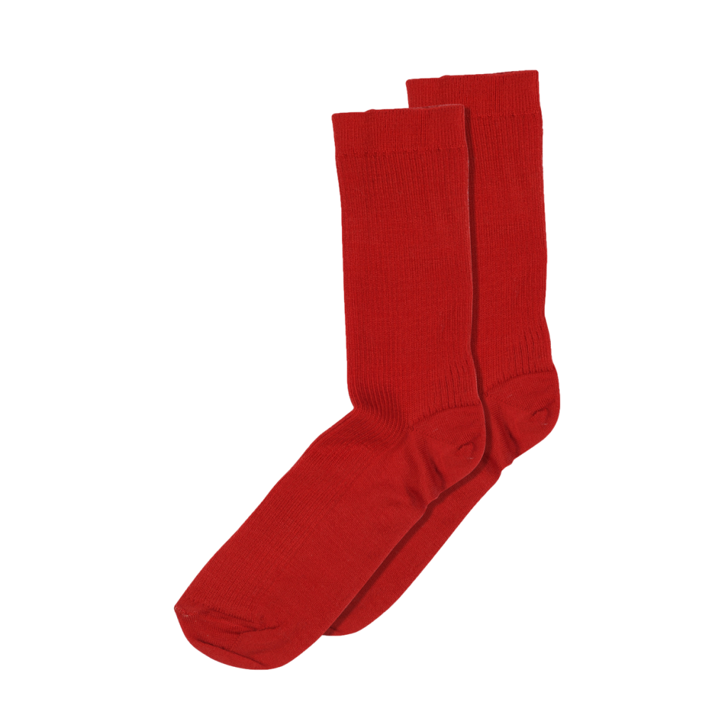 mp Denmark - Fine wool rib socks Tomato