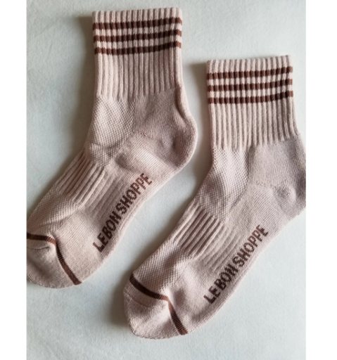 Le Bon Shoppe short socks Le Bon Shoppe - Girlfriend Socks old pink/brown
