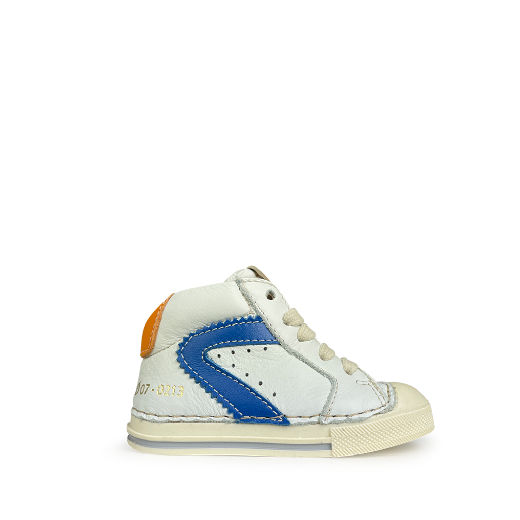 Ocra - White sneakers with blue accent