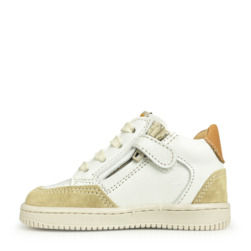 Ocra trainer White sneaker with cognac accent
