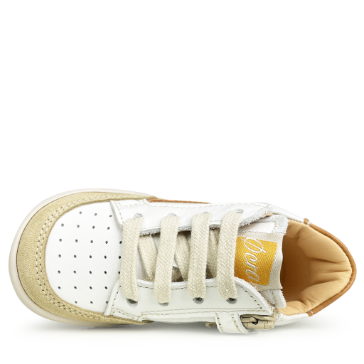 Ocra trainer White sneaker with cognac accent