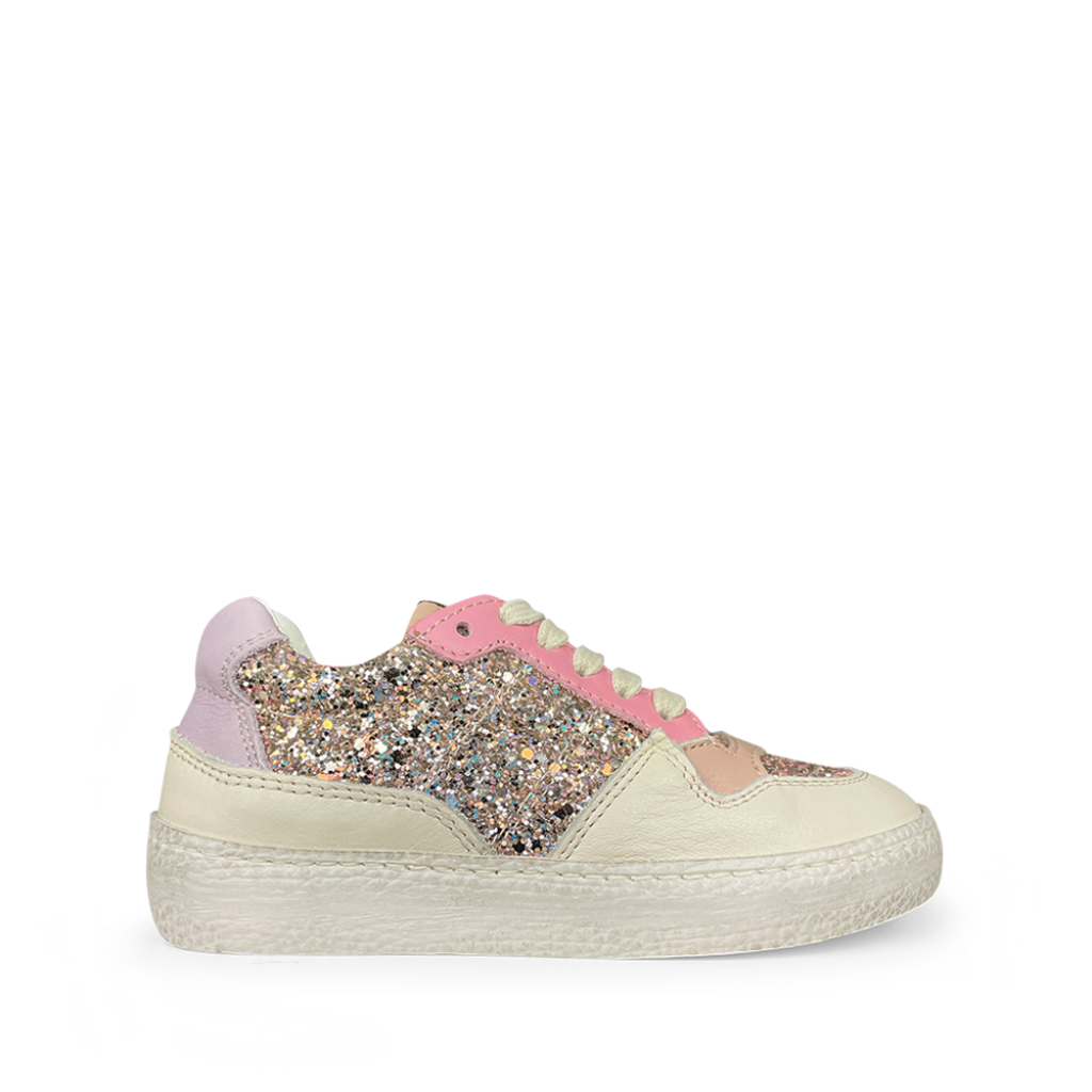 Ocra - Glitter sneaker with pink accent