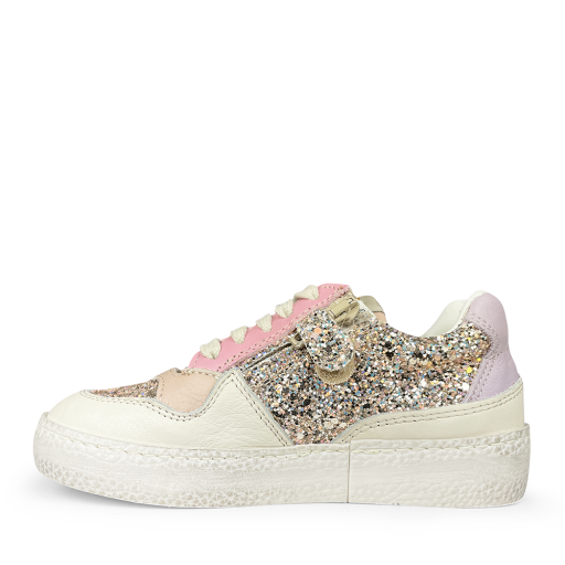 Ocra trainer Glitter sneaker with pink accent