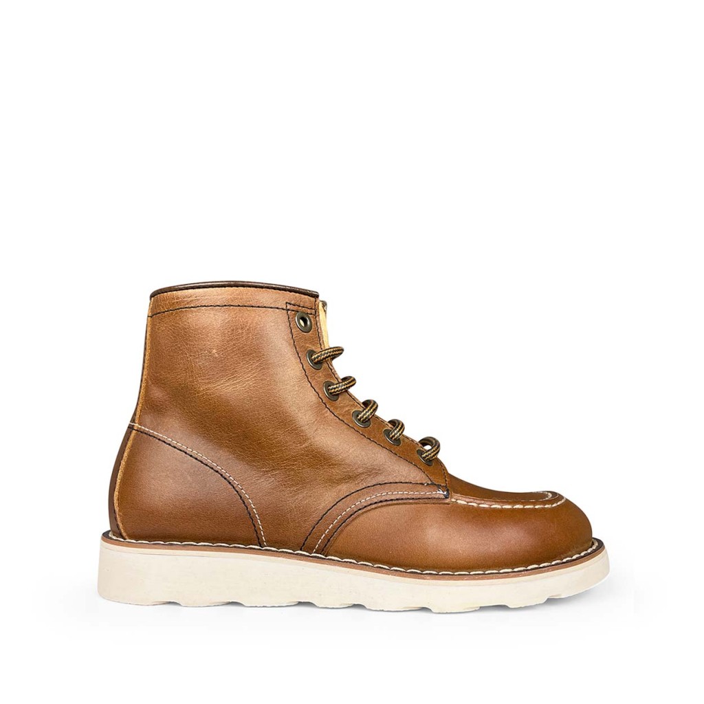 Ocra - Brown lace-up boot in leather