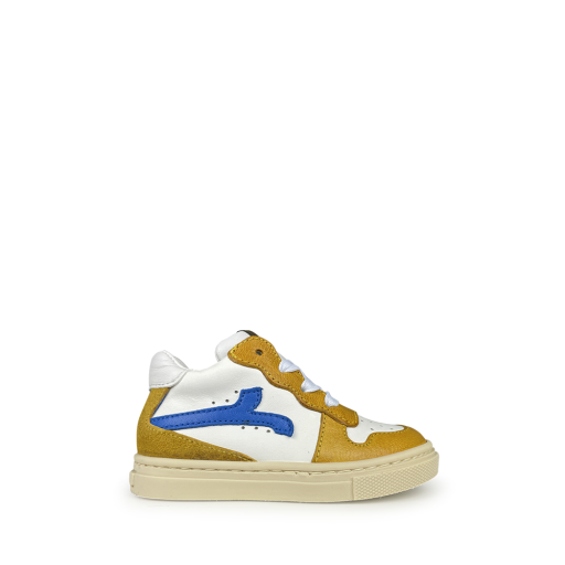 Rondinella first walkers Sneaker white blue and ochre