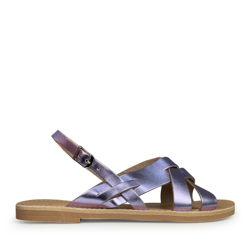 Kinderschoen online Thluto sandalen Paarse metallic lederen sandaal