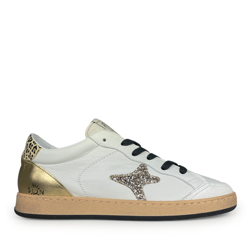 AMA BRAND trainer Trainer white with gold and leopard print