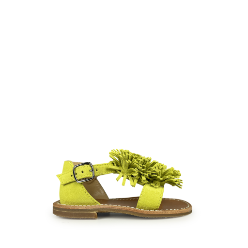 Gallucci sandalen Gele sandaal met franjes