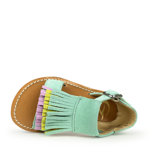 Gallucci sandals Turquoise sandal with fringes