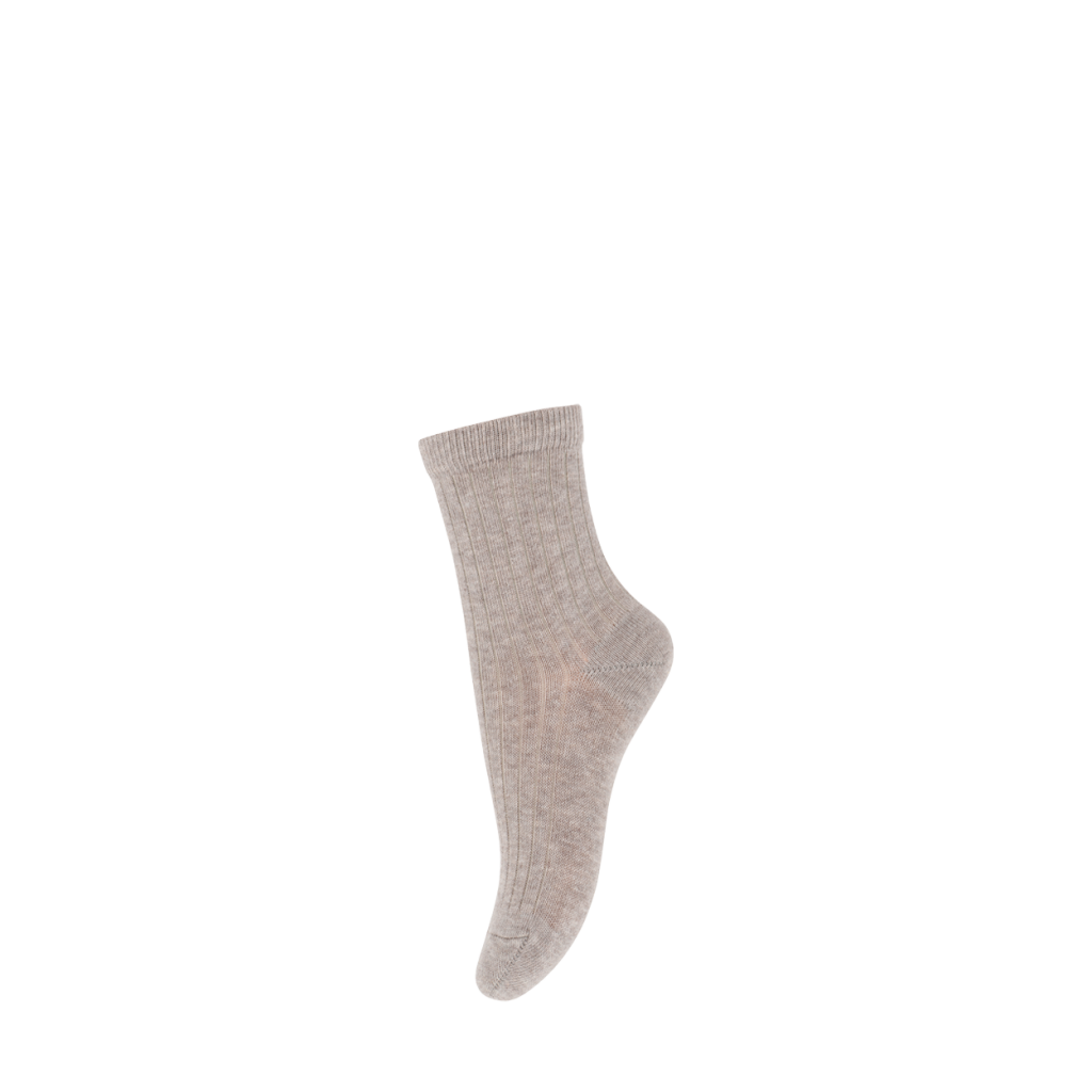mp Denmark - Light brown cotton ribbed socks