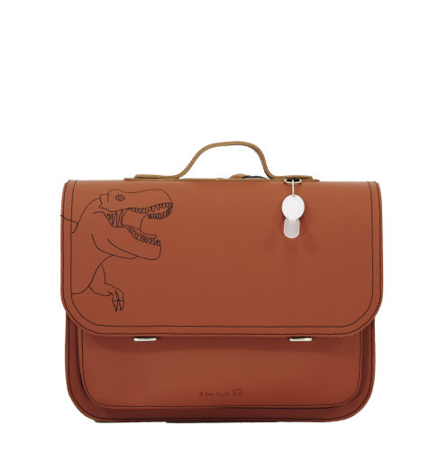 Kids shoe online Own Stuff schoolbag Leather bag in cognac/bruin with magnetic closure
