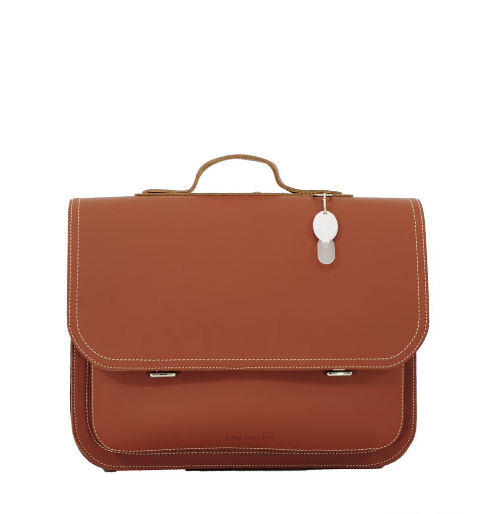 Own Stuff - Leather bag in cognac/brown with magnetic closure