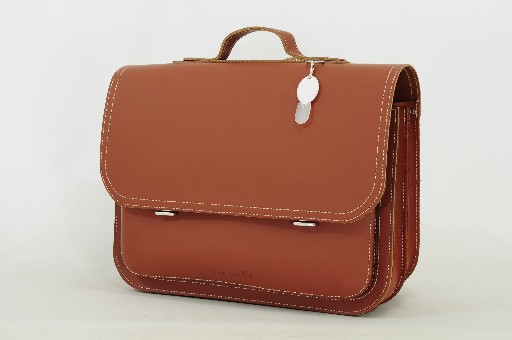 Own Stuff schoolbag Leather bag in cognac/brown with magnetic closure