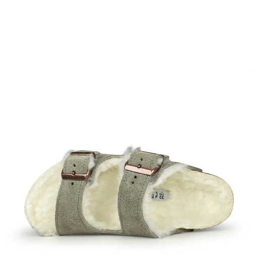 Birkenstock slipper Arizona shearling taupe