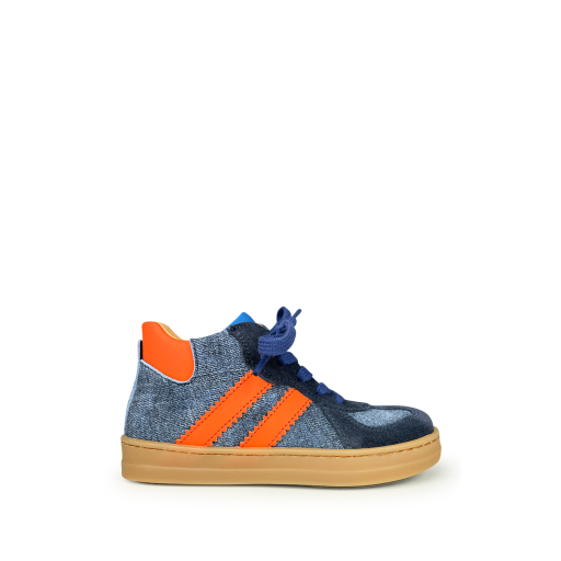 Kinderschoen online Romagnoli  sneaker Sneaker jeans met oranje touch