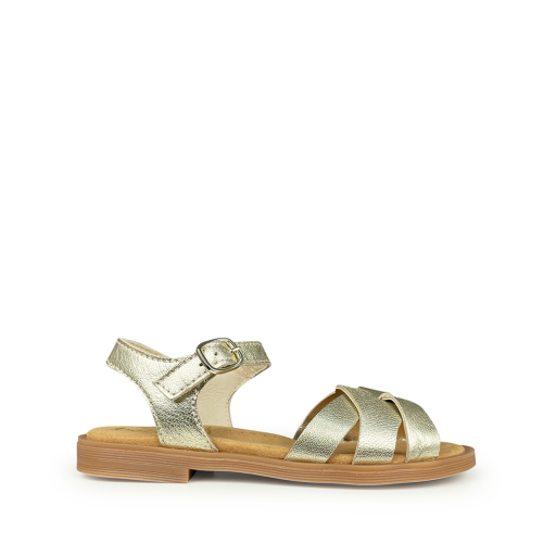 Kinderschoen online Beberlis sandalen Sandaal goud gevlochten metallic