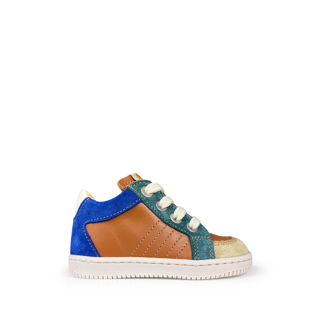 Ocra - Bruine sneaker met nubuck accenten