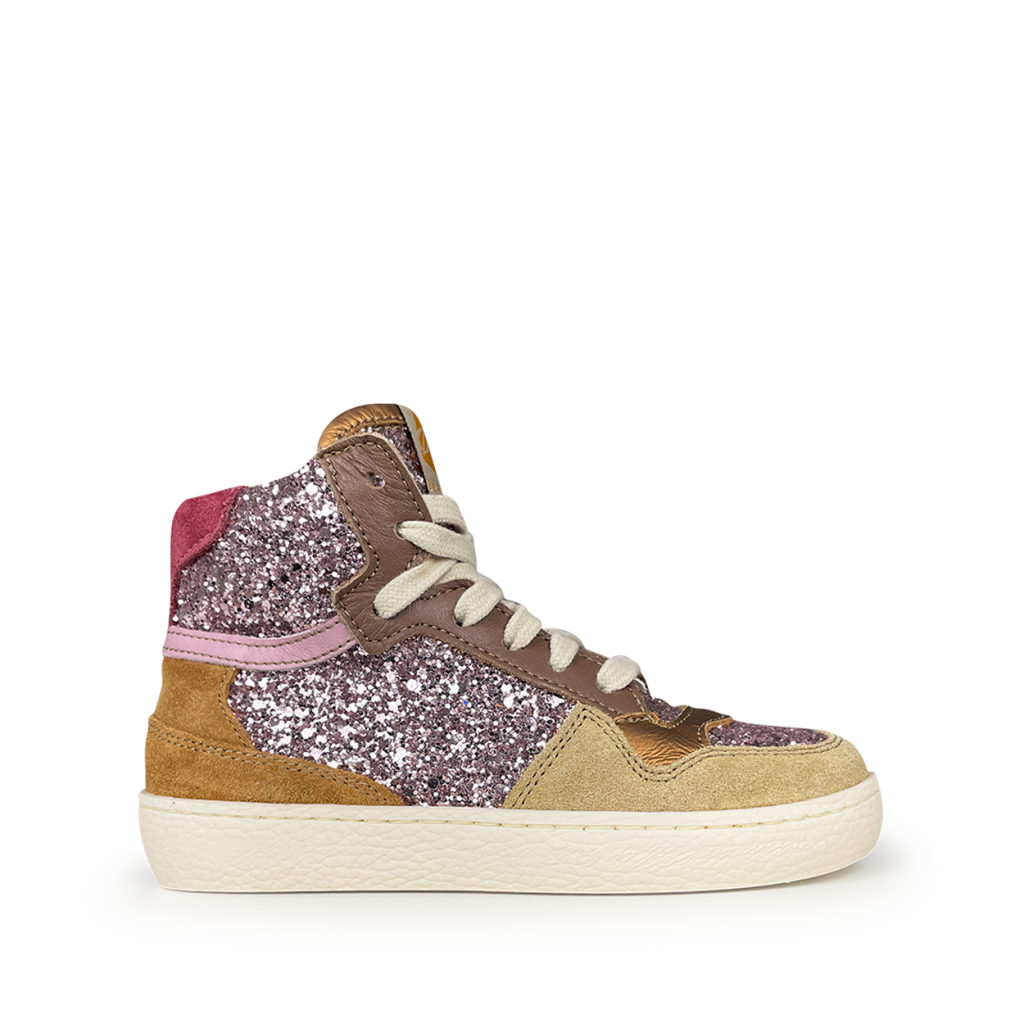 Ocra - Glittery sneaker with nubuck details