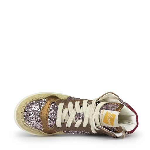 Ocra sneaker Glitter sneaker met nubuck details