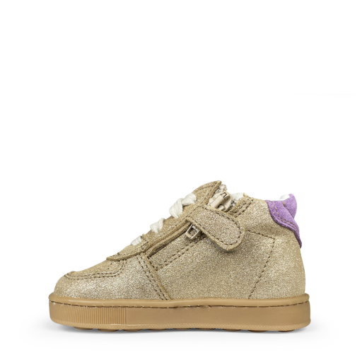 Ocra sneaker Gouden sneaker met paars