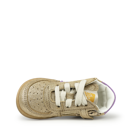 Ocra sneaker Gouden sneaker met paars