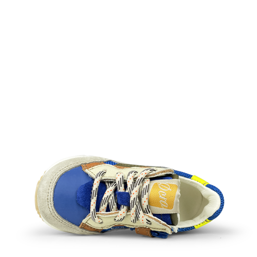 Ocra trainer Blue sneaker with fluorescent yellow details