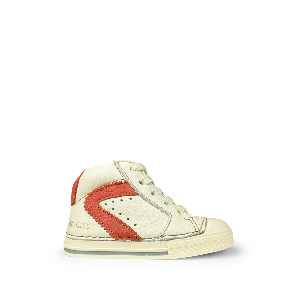 Ocra - Pre-sneaker wit met rood accent