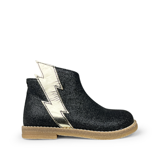 Kids shoe online Ocra short boots Black glitterboot