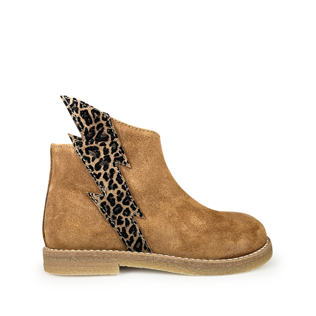 Ocra - Brown boot with leopard