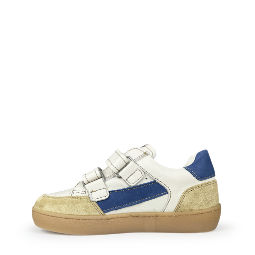 Ocra sneaker Witte sneaker met blauw accent