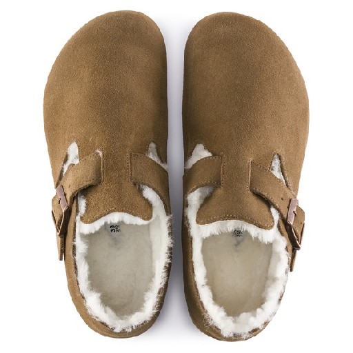 Birkenstock slippers London Shearling LEVE tea