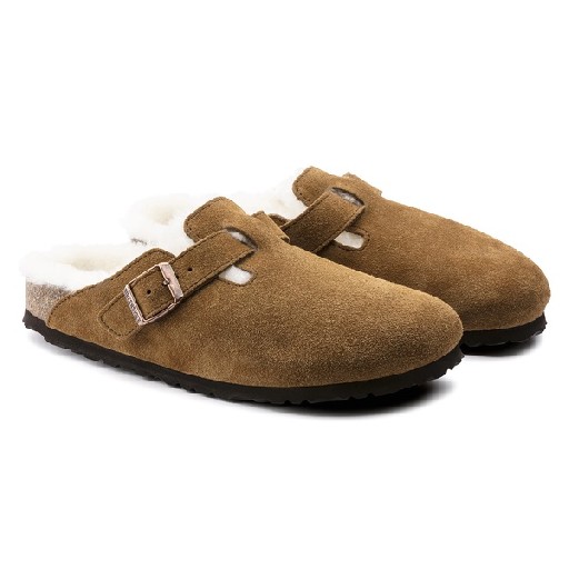 Birkenstock pantoffels Boston Shearling LEVE Mink