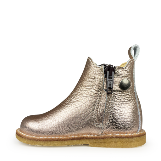 Angulus short boots 1st stepper Chelsea boot in metallic pink