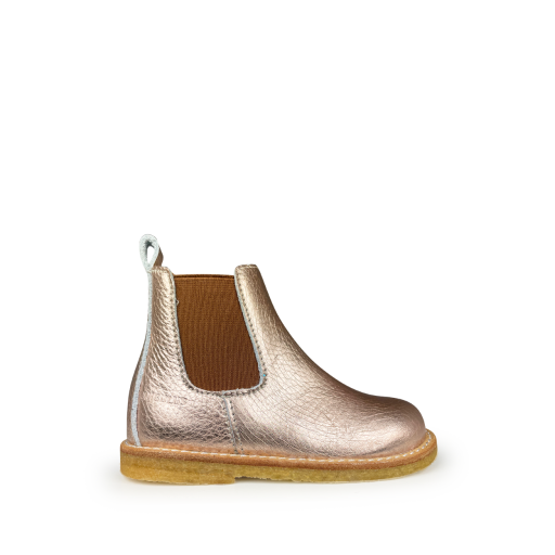 Kids shoe online Angulus short boots 1st stepper Chelsea boot in metallic pink
