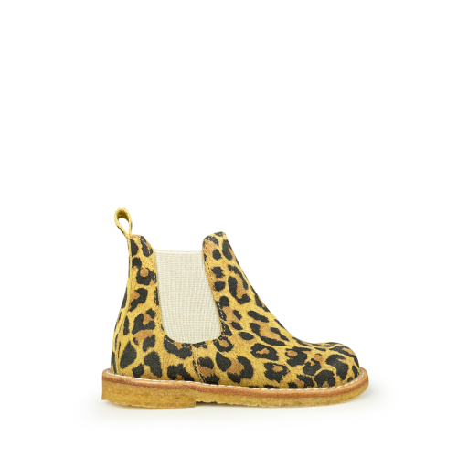 Kids shoe online Angulus short boots 1st stepper Chelsea boot in leopard