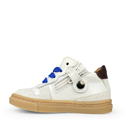 Rondinella sneaker Lage witte sneaker met blauw