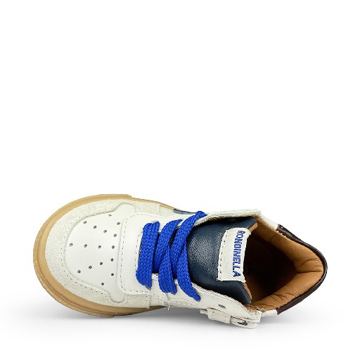 Rondinella sneaker Lage witte sneaker met blauw