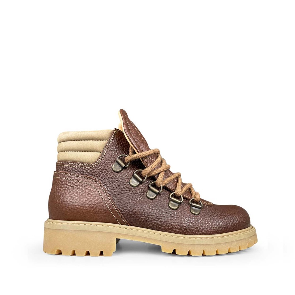 Kids brown lace up boots best sale