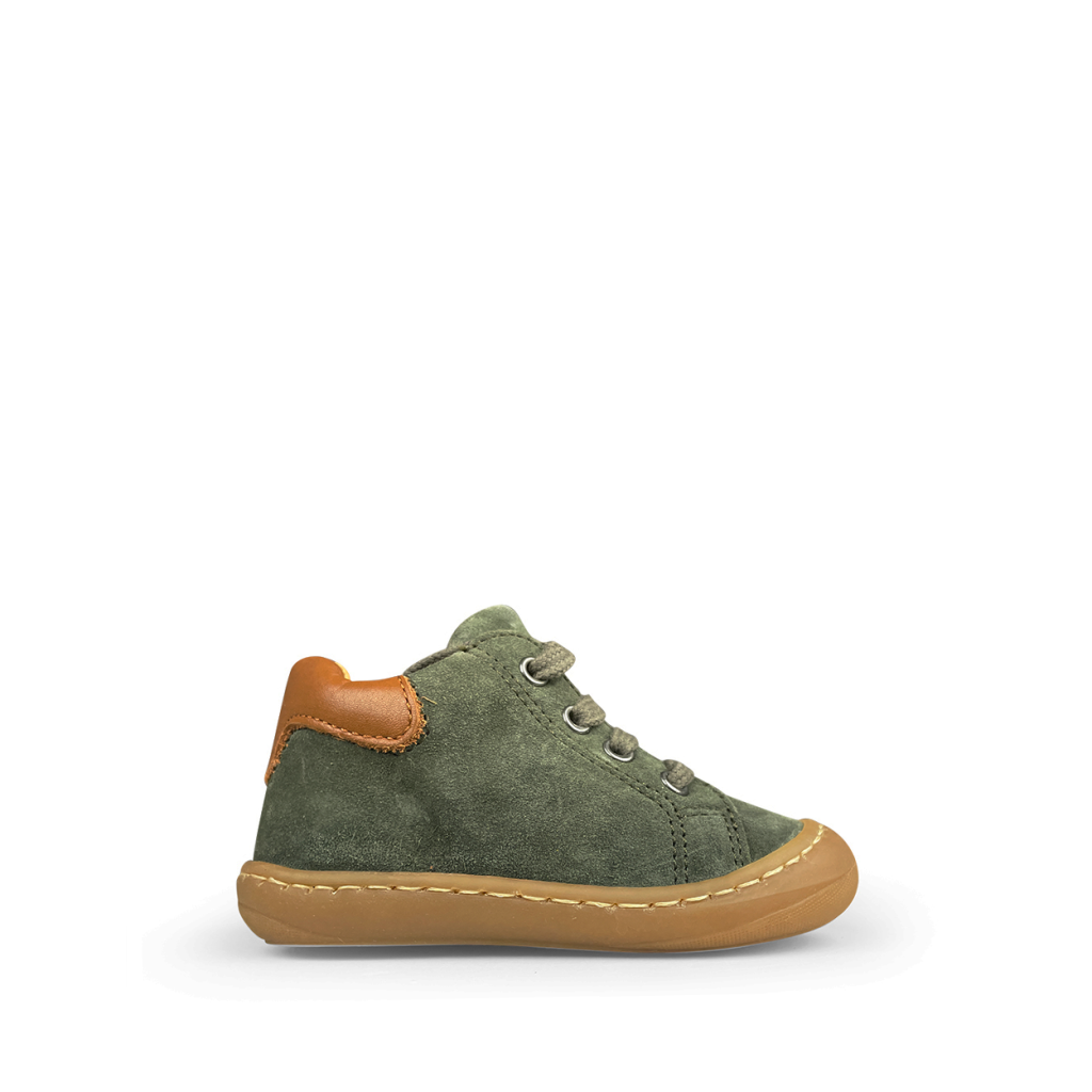 Romagnoli  - Pre-sneaker mosgroen met cognac accent