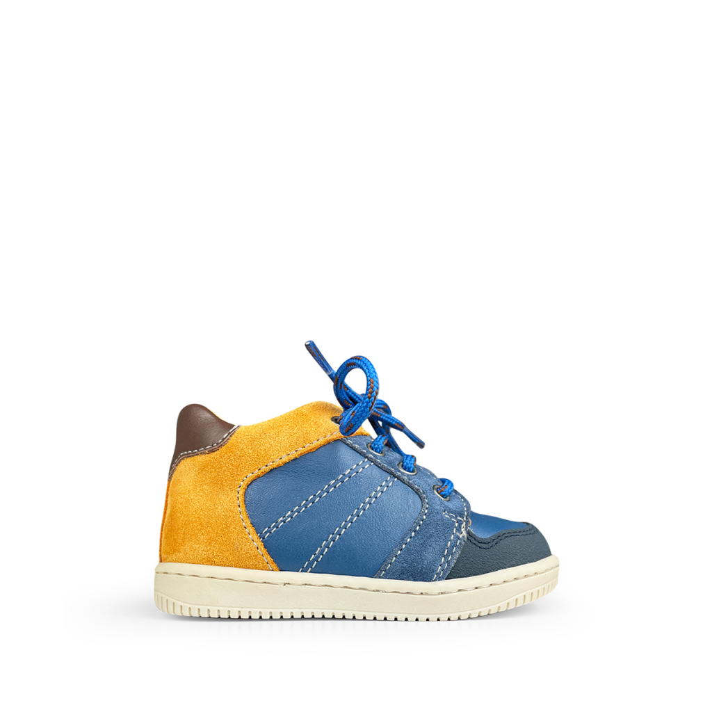 Babybotte - Sneaker blauw met oker